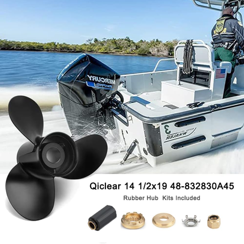 Paso de 14 12 x 19 48-832830A45 (kits de cubo de goma mejorados incluidos) Hélice de aluminio OEM para motores Mercury 135-300HP y Mercruiser Alpha