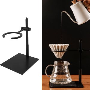 Atyhao Soporte para gotero de estación de café, con soporte ajustable de aleación de aluminio, cafetera de goteo con filtro de acero inoxidable Atyhao Soporte para gotero de estación de café, con soporte ajustable de aleación de aluminio, cafetera de goteo con filtro de acero inoxidable