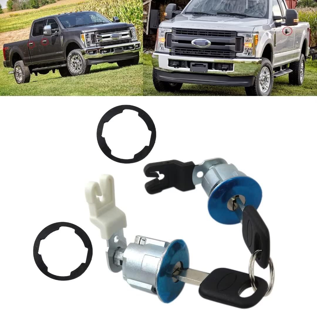 Juego de 2 cilindros de bloqueo de puerta 13268592, DL143B delanteros con 2 llaves de repuesto para Ford 2001-2003 Ranger Edge