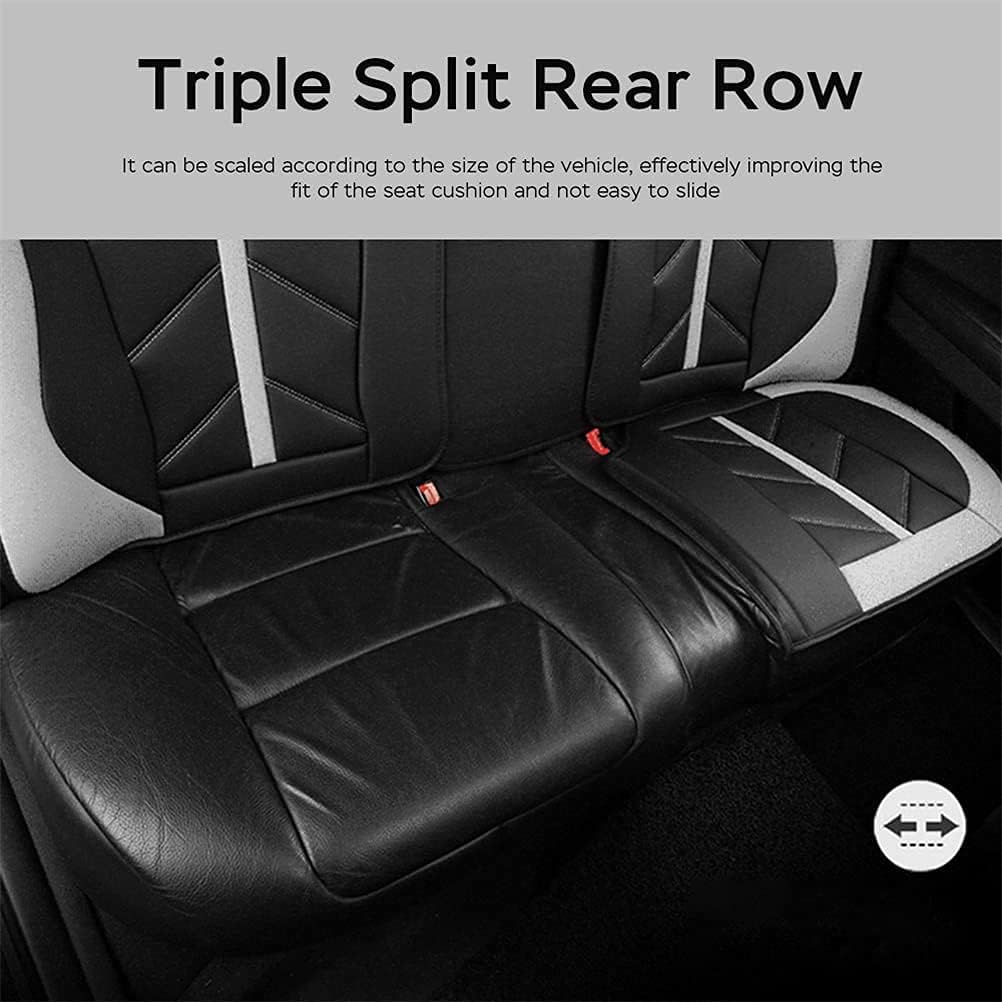 Fundas de asiento delantero y trasero para Mazda2 2011-2014 Funda de asiento de coche de lujo de piel sintética deportiva, transpirable, cómoda,