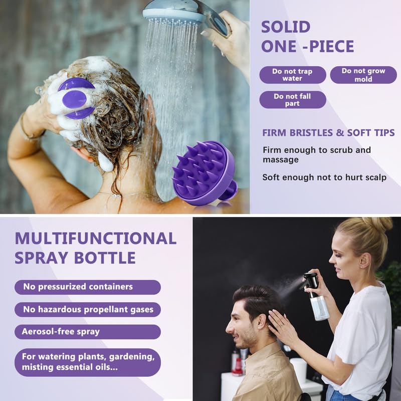 Juego de 11 cepillos de pelo para mujeres y hombres, cepillo desenredante para cabello natural negro, cepillo de cabello rizado con botella de spray