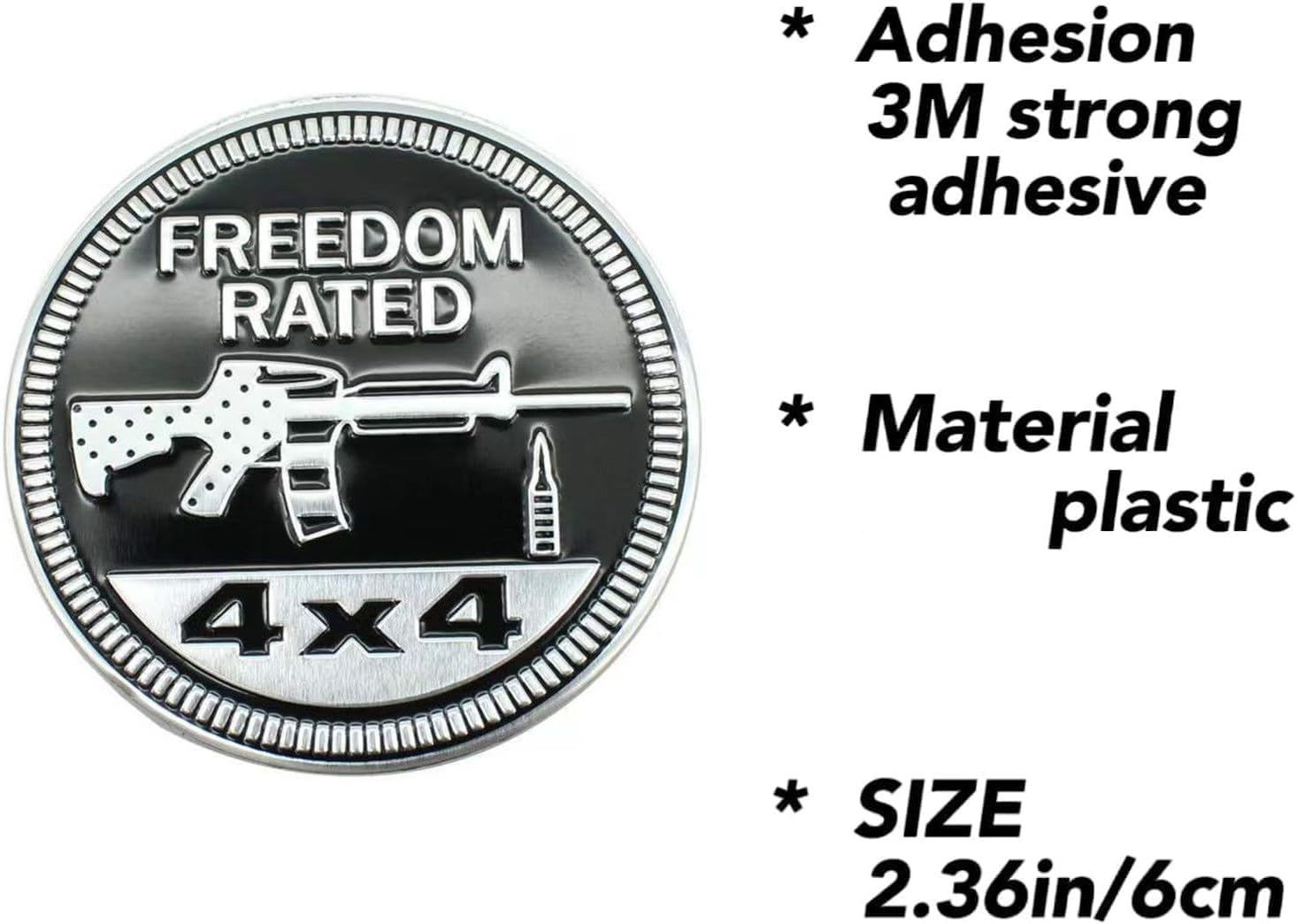 Adhesivos redondos de metal para automóvil, 4 x 4, emblemas de metal 3D, calcomanías de insignia de automóvil, compatibles con Jeep Wrangler,