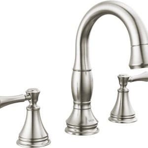 Delta Faucet Cassidy – Grifo de baño extraíble, grifo de baño generalizado de níquel cepillado de 3 agujeros, grifo de fregadero de baño con Delta Faucet Cassidy – Grifo de baño extraíble, grifo de baño generalizado de níquel cepillado de 3 agujeros, grifo de fregadero de baño con