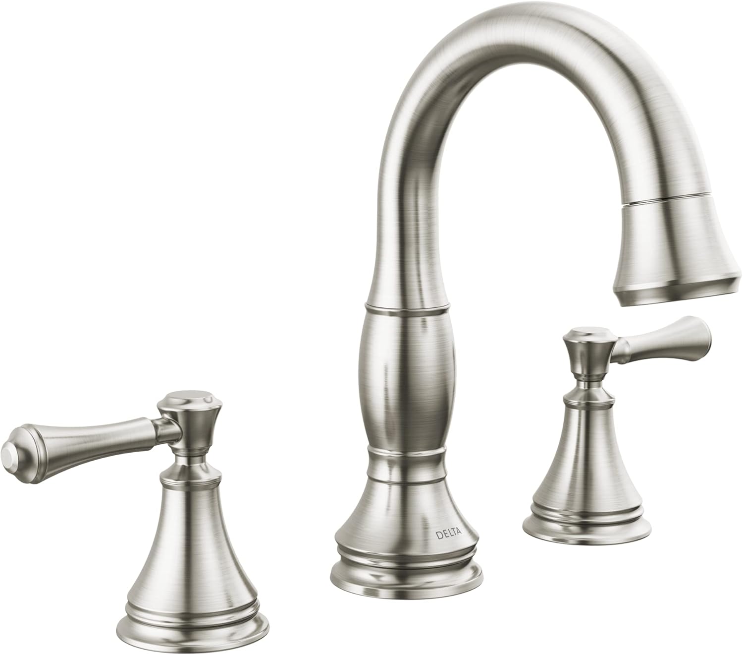 Delta Faucet Cassidy – Grifo de baño extraíble, grifo de baño generalizado de níquel cepillado de 3 agujeros, grifo de fregadero de baño con