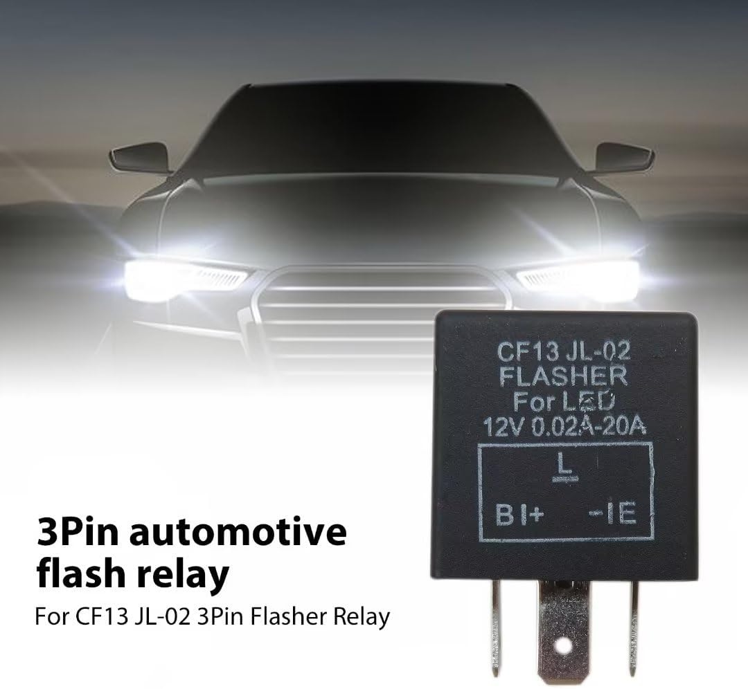 3-Pin CF13 JL-02 Adjustable LED Flasher Relay for Turn Signal Light Hyper Flash Fix Replacement for 2017 Hyundai Creta GLS Premium Sport Utility