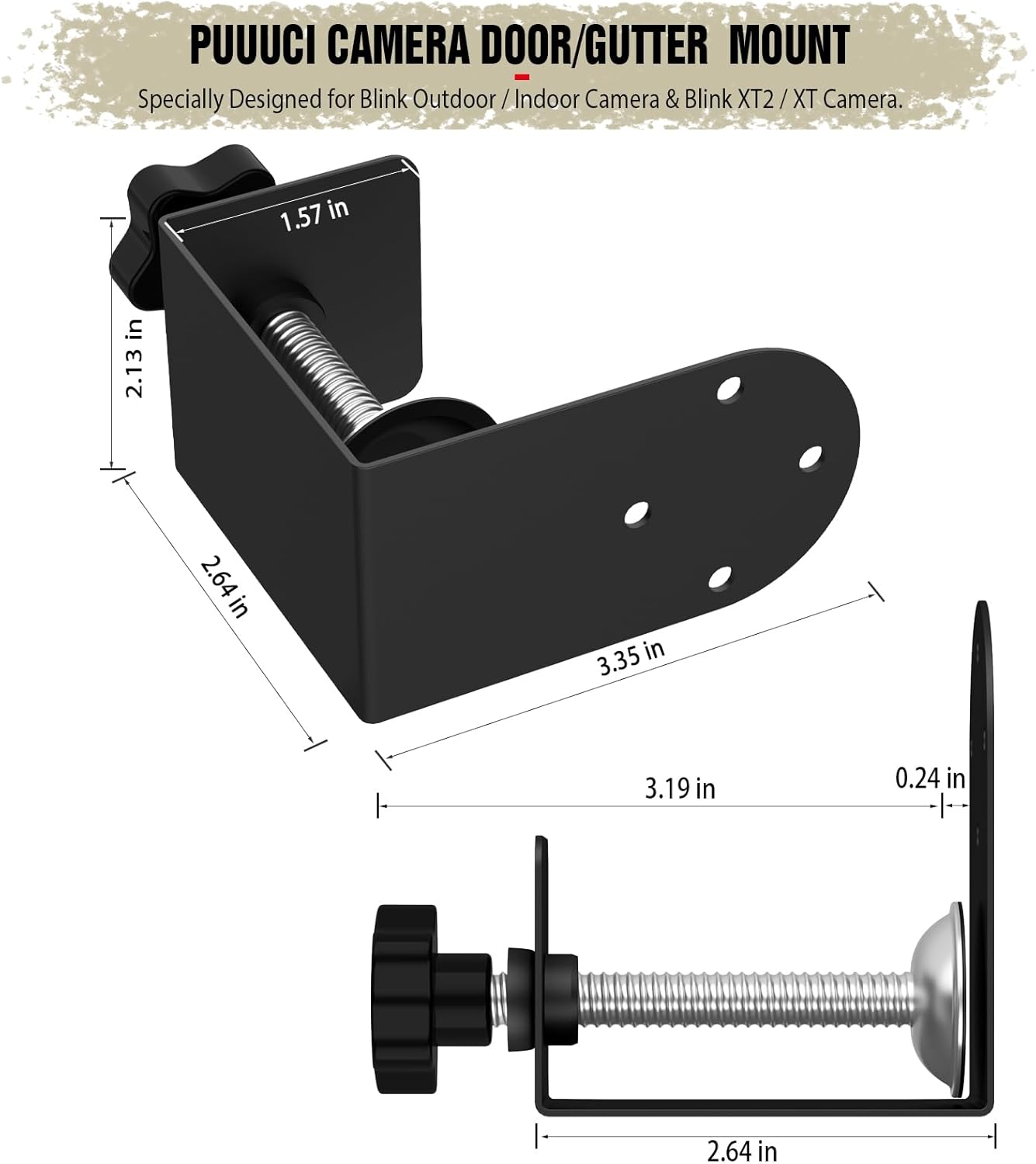 Soporte de puertacanalón para cámara Blink interiorexterior (43 generación) y cámara Blink XT2XT, accesorios de montaje de cámara de seguridad Blink