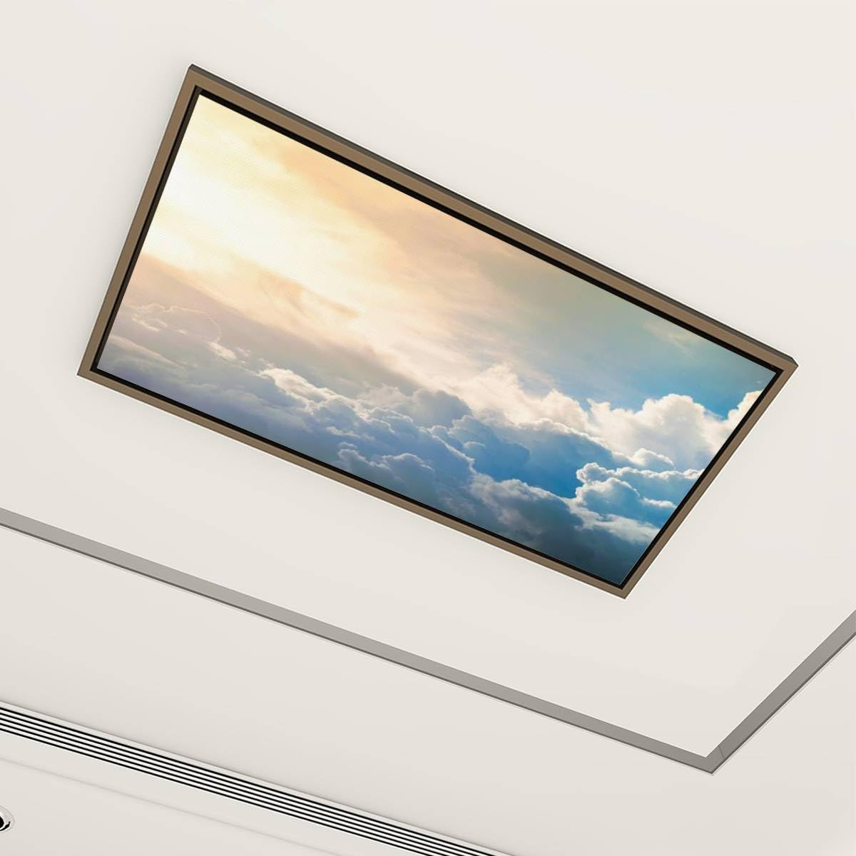 Cubiertas decorativas fluorescentes para luces de techo, 4 paquetes de cubiertas de luz fluorescente Damatic Sunset Sky magnéticas para aula,