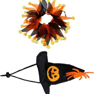 NOLITOY 1 juego de sombrero, bufanda, traje de perro pequeño, sombrero de mago para mascotas, disfraz de Halloween, gato, bufanda de perro, disfraz NOLITOY 1 juego de sombrero, bufanda, traje de perro pequeño, sombrero de mago para mascotas, disfraz de Halloween, gato, bufanda de perro, disfraz