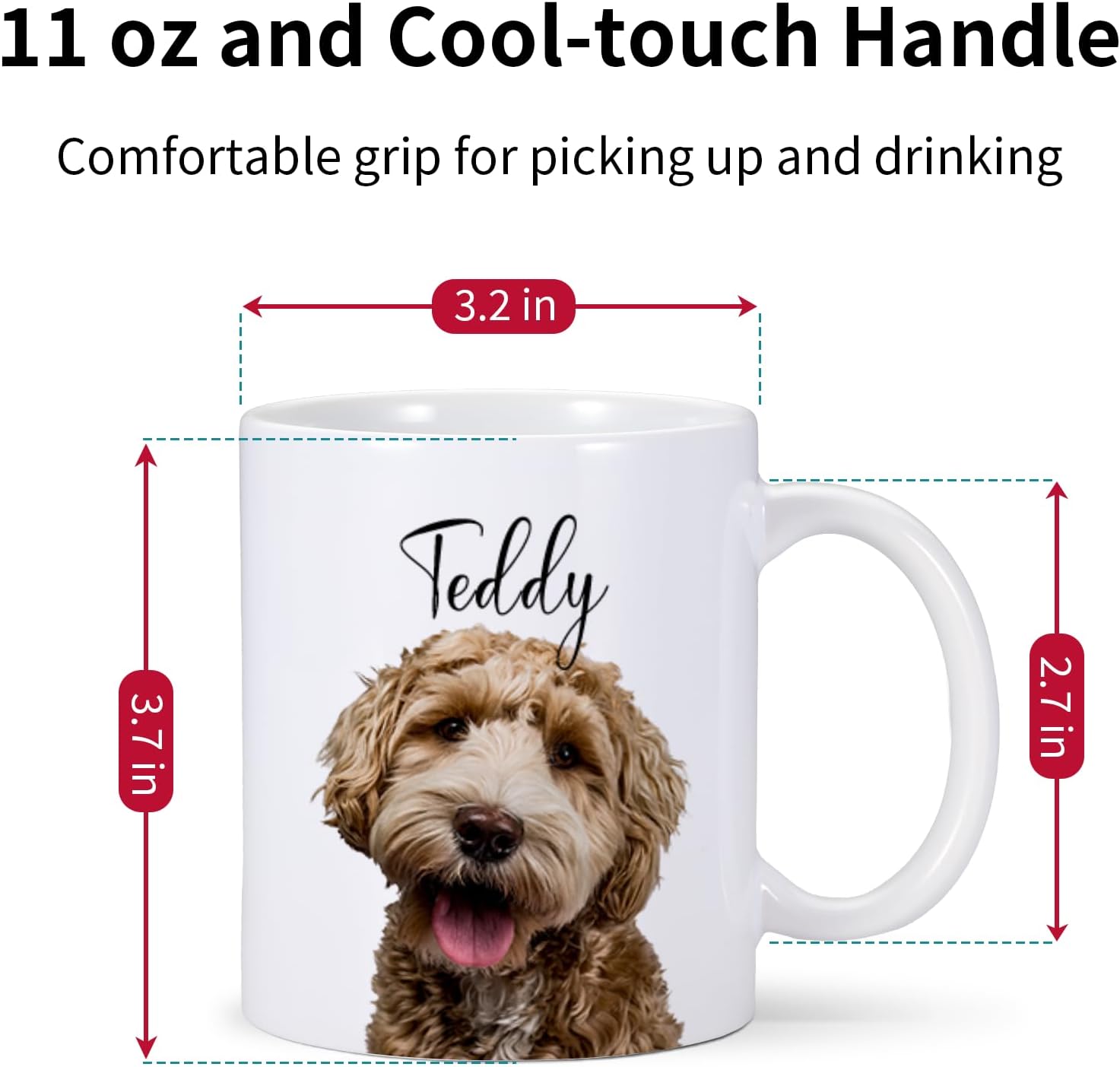Taza personalizada para perros  Life is Better with a Dog  Taza de café personalizada de 11 onzas para los amantes de los perros  Taza de foto de