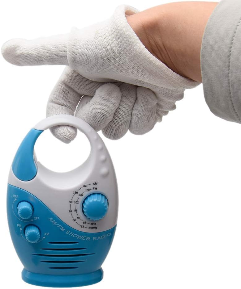 Radio de ducha, 3 V 0.5 W, volumen ajustable, para ducha AM FM, altavoz portátil impermeable, altavoces de ducha para baño, radio inalámbrica con