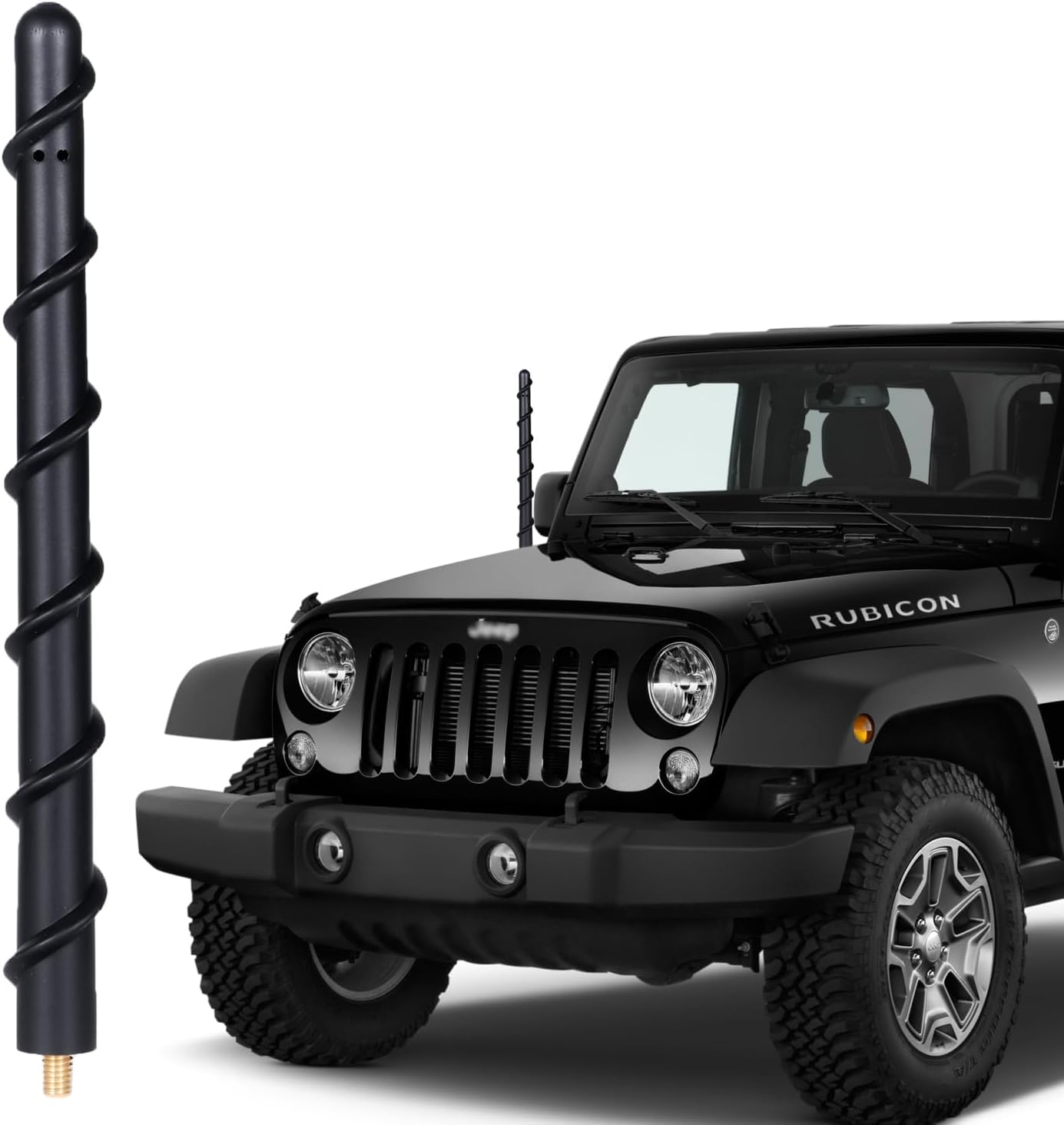 Antena corta compatible con Jeep Wrangler JK JKU JL JLU Rubicon Sahara Gladiator 2007-2023, repuesto de antena en espiral de 7 pulgadas diseñada