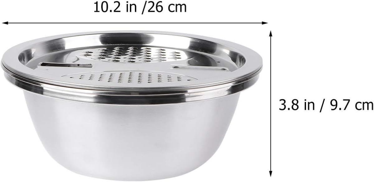 Cuenco de lavado de granos 3 en 1 de acero inoxidable, cesta de drenaje de frutas y verduras, cortador de verduras, cesta de filtro de agua, cuenco