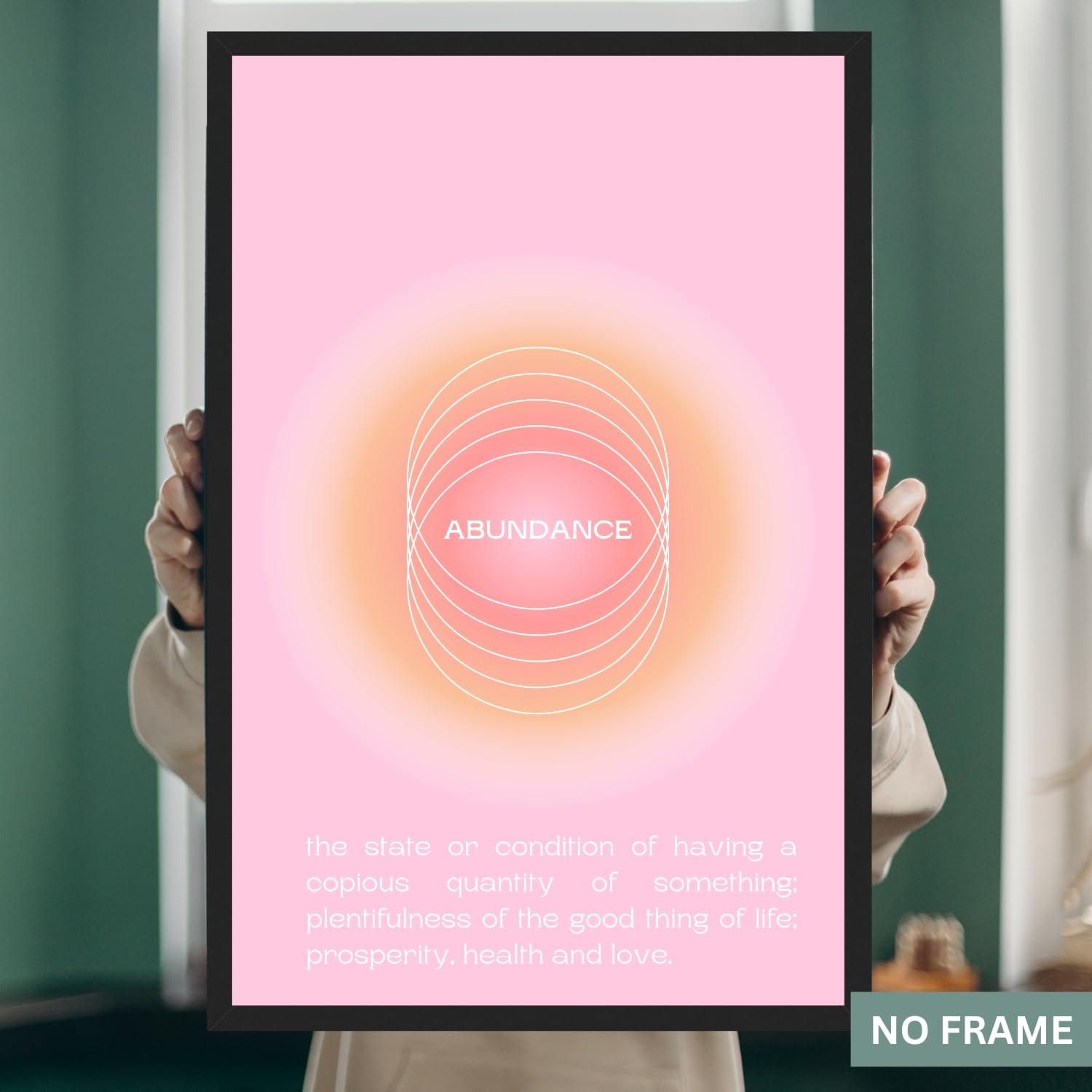 Abundance Gradient Aesthetic Aura Poster, Spiritual Wall Art, Trendy Wall Art, Pink Aura, Unique Gift Gradient Print, Spiritual Energy Aura Poster –