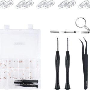 Kit de reparación de cristales magnéticos para ojos, kit de herramientas de reparación de lentes con caja de tornillos compacta que incluye Kit de reparación de cristales magnéticos para ojos, kit de herramientas de reparación de lentes con caja de tornillos compacta que incluye