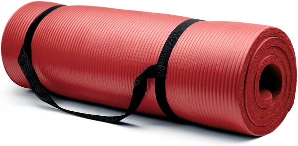 Alfombra para yoga Crown Sporting Goods extra gruesa, de 34 pulgadas, con rugosidad antiadherente