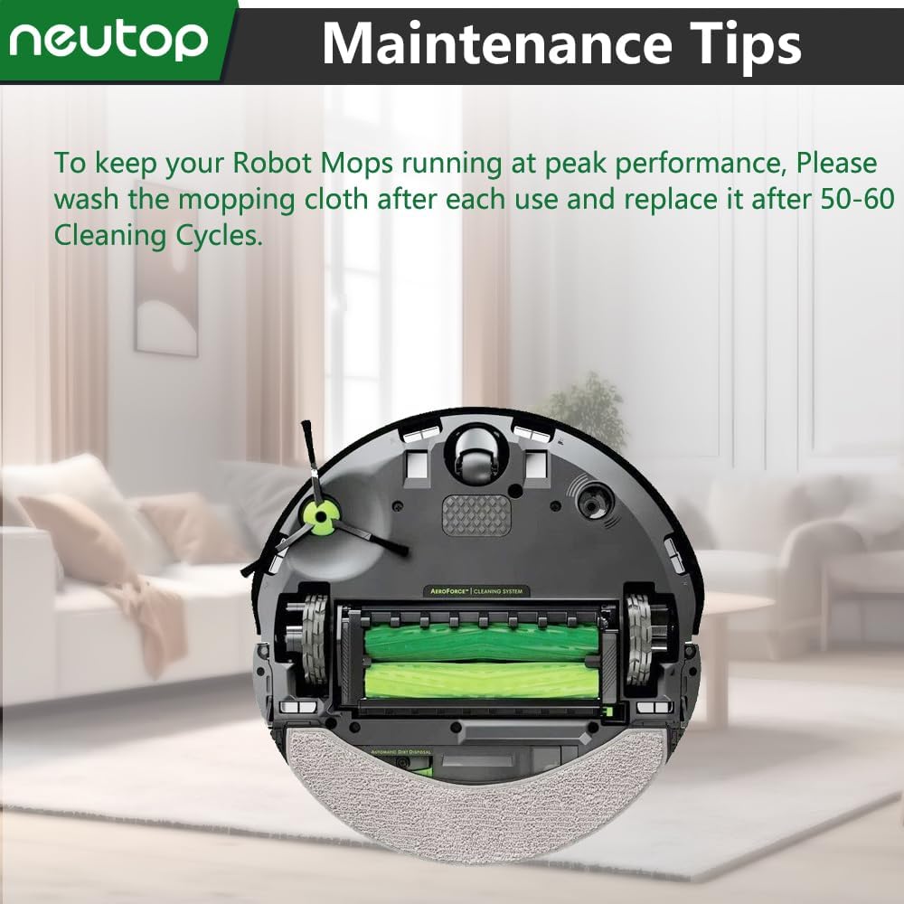 Neutop Piezas de repuesto compatibles con iRobot Roomba Combo j7+ robot de vaciado automático y accesorios de trapeador, paquete de 6.