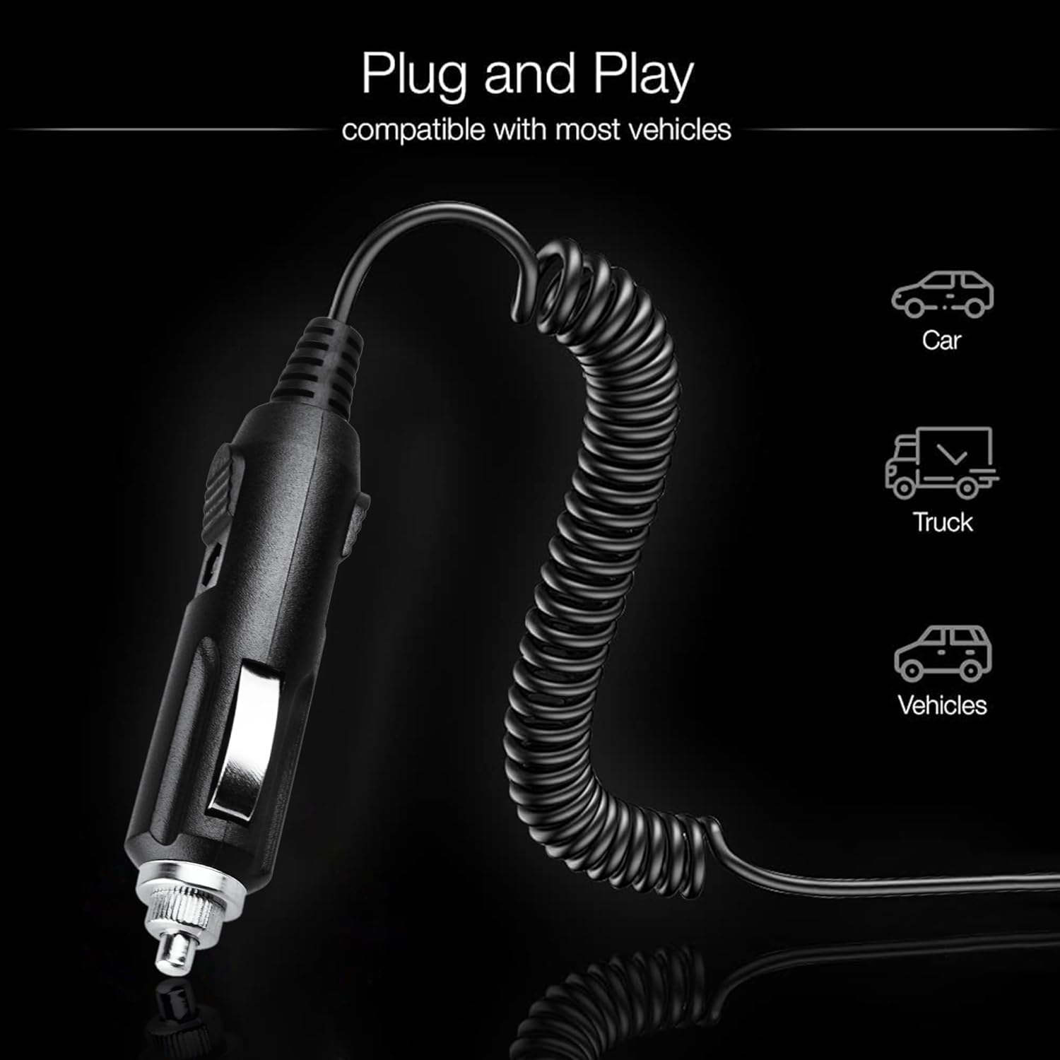 Dysead Cargador de CC para automóvil compatible con Uniden Bearcat Radio Scanner AD70 AD70U AD-70U AD-7019 Power