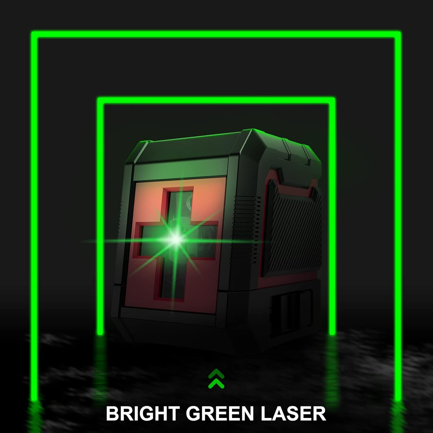 Nivel láser autonivelante, nivel láser Qooltek autonivelante línea de cruz verde y roja, herramienta láser de alineación para colgar imágenes y