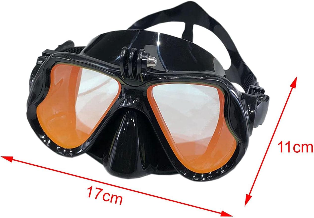 Máscara de buceo unisex Gafas de natación con soporte para cámara, gafas de natación de silicona para buceo libre, suministros de esnórquel, equipo