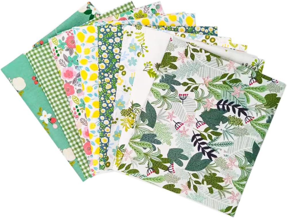 Fat Quarters – Paquete de 8 piezas de 100% algodón de 20 x 20 pulgadas (19.7 x 19.7 in), precortadas, para bricolaje, patchwork, costura, acolchado,