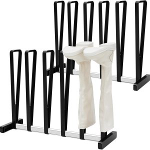 Qunclay 2 soportes de metal modernos para botas altas, almacenamiento negro, organizador de botas independiente, apto para 6 pares de soporte de Qunclay 2 soportes de metal modernos para botas altas, almacenamiento negro, organizador de botas independiente, apto para 6 pares de soporte de