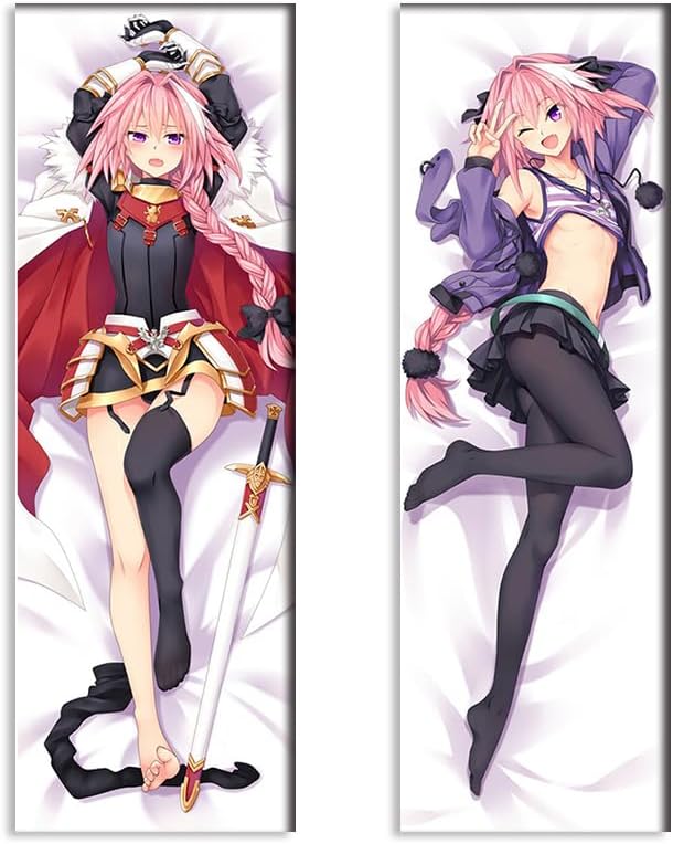 New WVICM Anime Apocrypha Dakimakura Astolfo Girl Hugging Body Funda de almohada 59.1 x 19.7 in (BZ003)