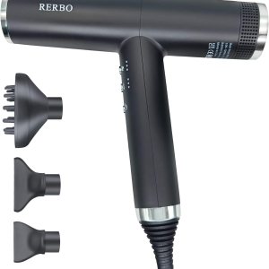 RERBO – Secador de pelo con difusor, secador iónico de 110,000 rpm, secador de pelo portátil profesional para el hogar, viajes y salón de belleza RERBO – Secador de pelo con difusor, secador iónico de 110,000 rpm, secador de pelo portátil profesional para el hogar, viajes y salón de belleza