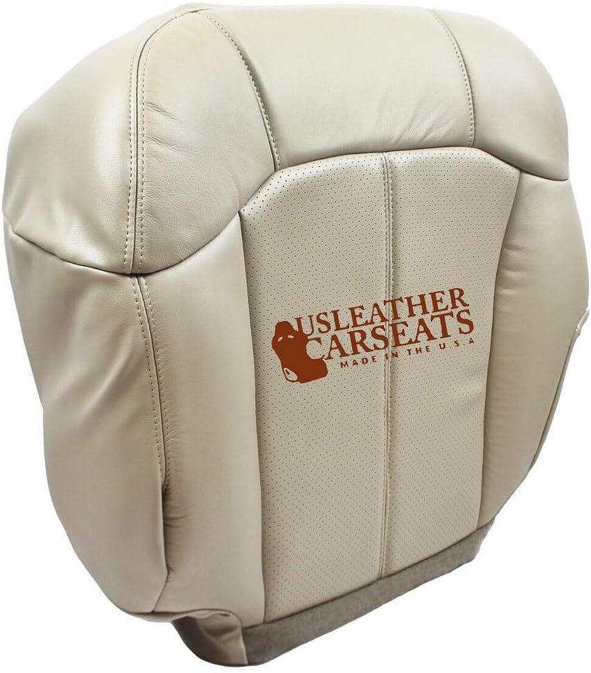 Funda de asiento de cuero perforada para la parte inferior del conductor (compatible con Cadillac Escalade 2002) Shale Tan