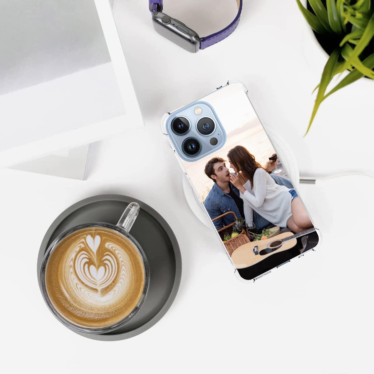 SuSuTiFy Funda de teléfono con foto personalizada para iPhone 13 Pro, cubierta transparente suave de silicona personalizada con imagentexto, regalo