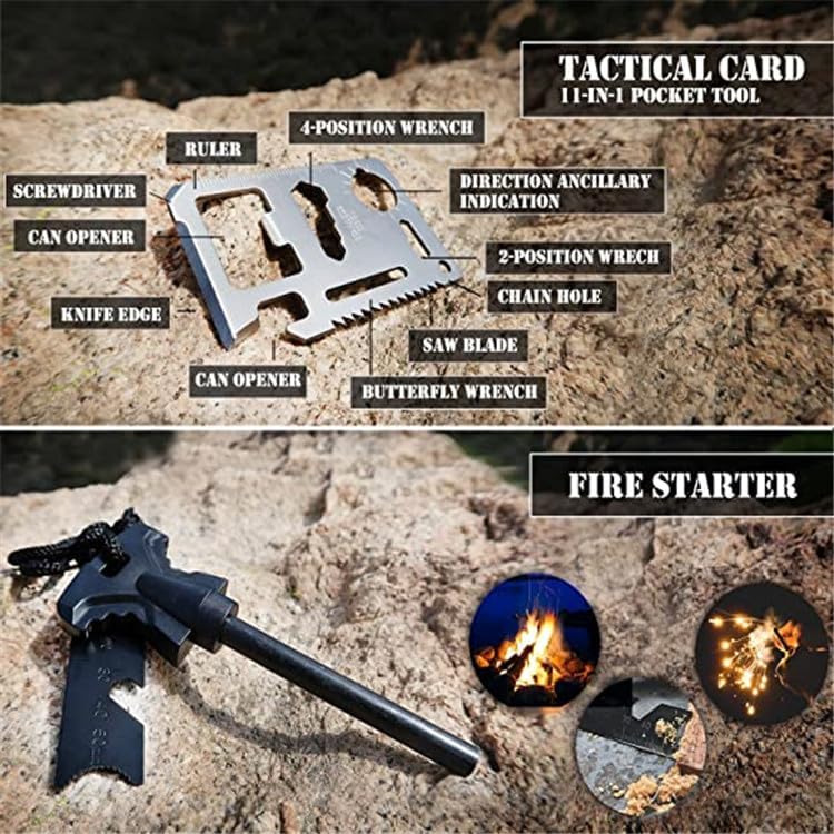 150+ Kit táctico de supervivencia y medicina Kit de primeros auxilios de emergencia Equipo de salida con kit de senderismo Molle Survival Desastre
