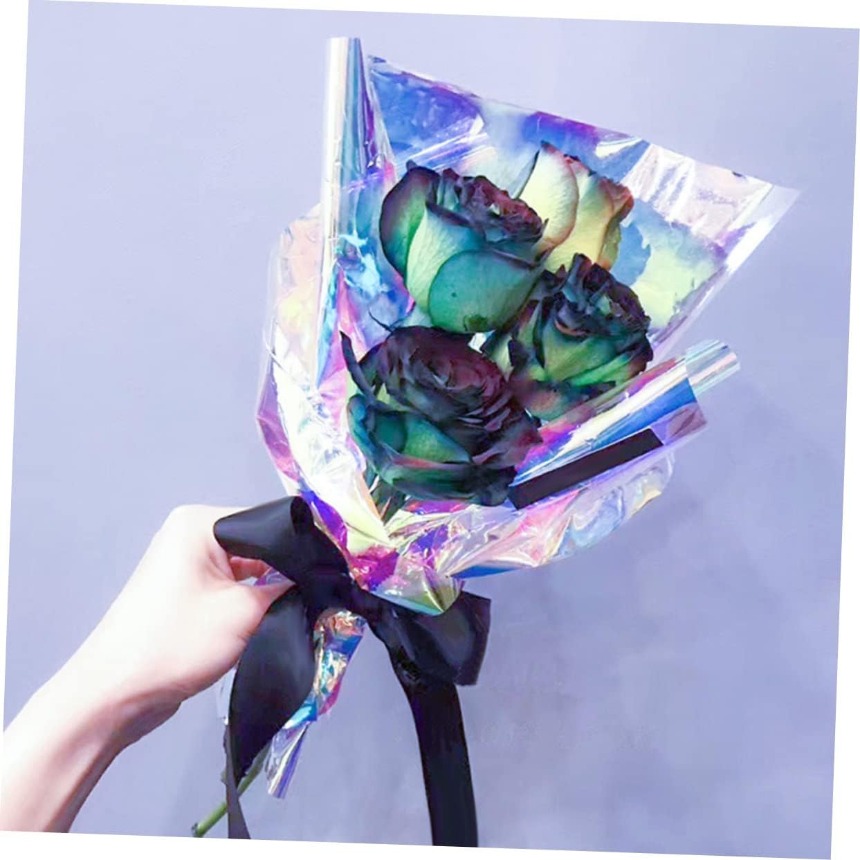 EXCEART 60 Pcs Rainbow Glossy Film Cellophane Packing Paper Candy Package Paper Cellophane Paper Gift Wrapping Paper Clear Film Flower Gifts Florist