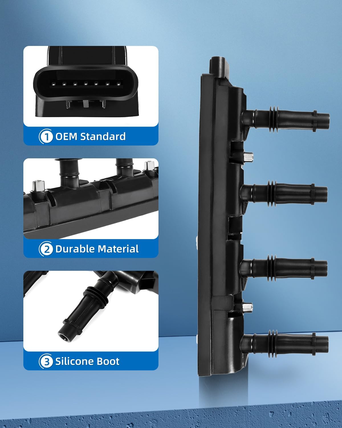 ECCPP Bobinas de encendido UF669 1 con 4 bujías de iridio para Chevrolet 2011-2015 Cruze 1.4L, 2016 Cruze Limited 1.4L, 2012-2020 Sonic 1.4L,