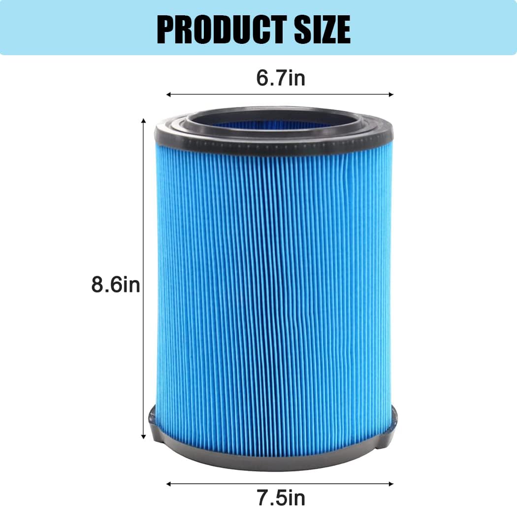 Paquete de 2 filtros VF5000 para Ridgid Shop Vac 72952 de papel plisado de 3 capas de 6 a 20 galones para aspiradora en seco y húmedo compatibles