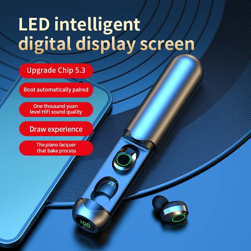Auriculares inalámbricos BQ40 Bluetooth 5.3 con funda de carga inalámbrica, funda de carga con pantalla digital LED, auriculares Bluetooth de 5