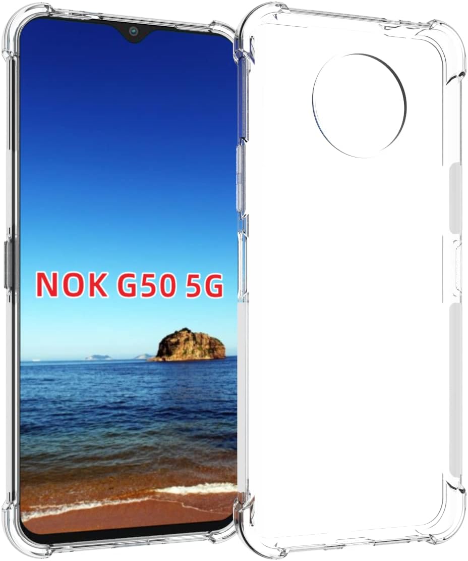 Funda para Nokia G50 5G Clear Crystal Soft TPU Cuatro Esquinas Parachoques Proteger Cámara Funda Protectora Transparente Teléfono