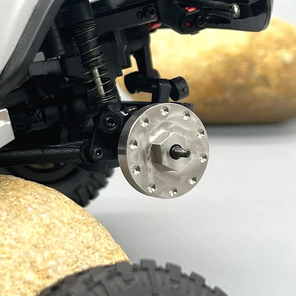 Pesas de rueda de acero inoxidable adaptador hexagonal de 0.276in para AXIAL SCX24 cerrojo C10 Jeep JLU Gladiator Bronco Upgrades 124 RC Crawler Car