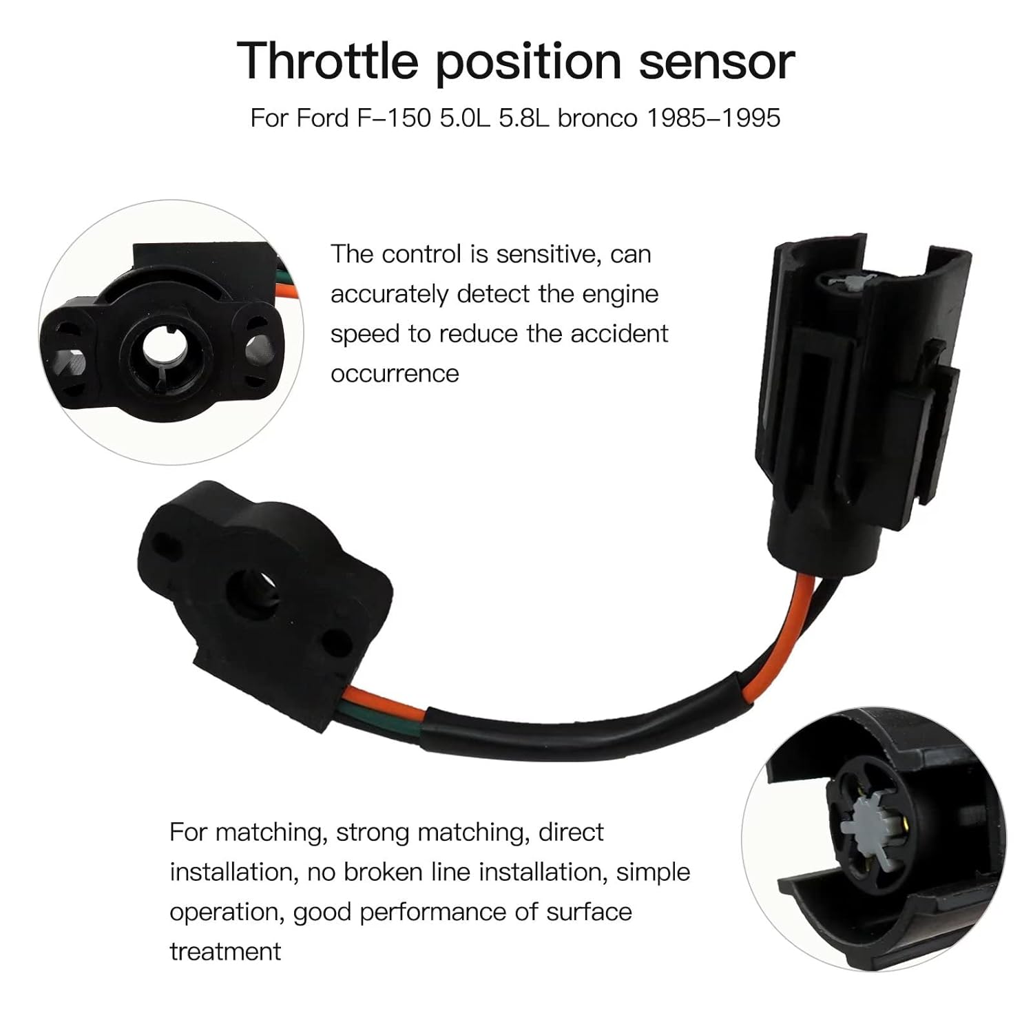 E5TZ-9B989B Throttle Position Sensors Compatible with 1988 Ford F-150 XLT Lariat Extended Cab Pickup 2-Door 5.0L 302Cu. in. V8 Gas OHV Naturally