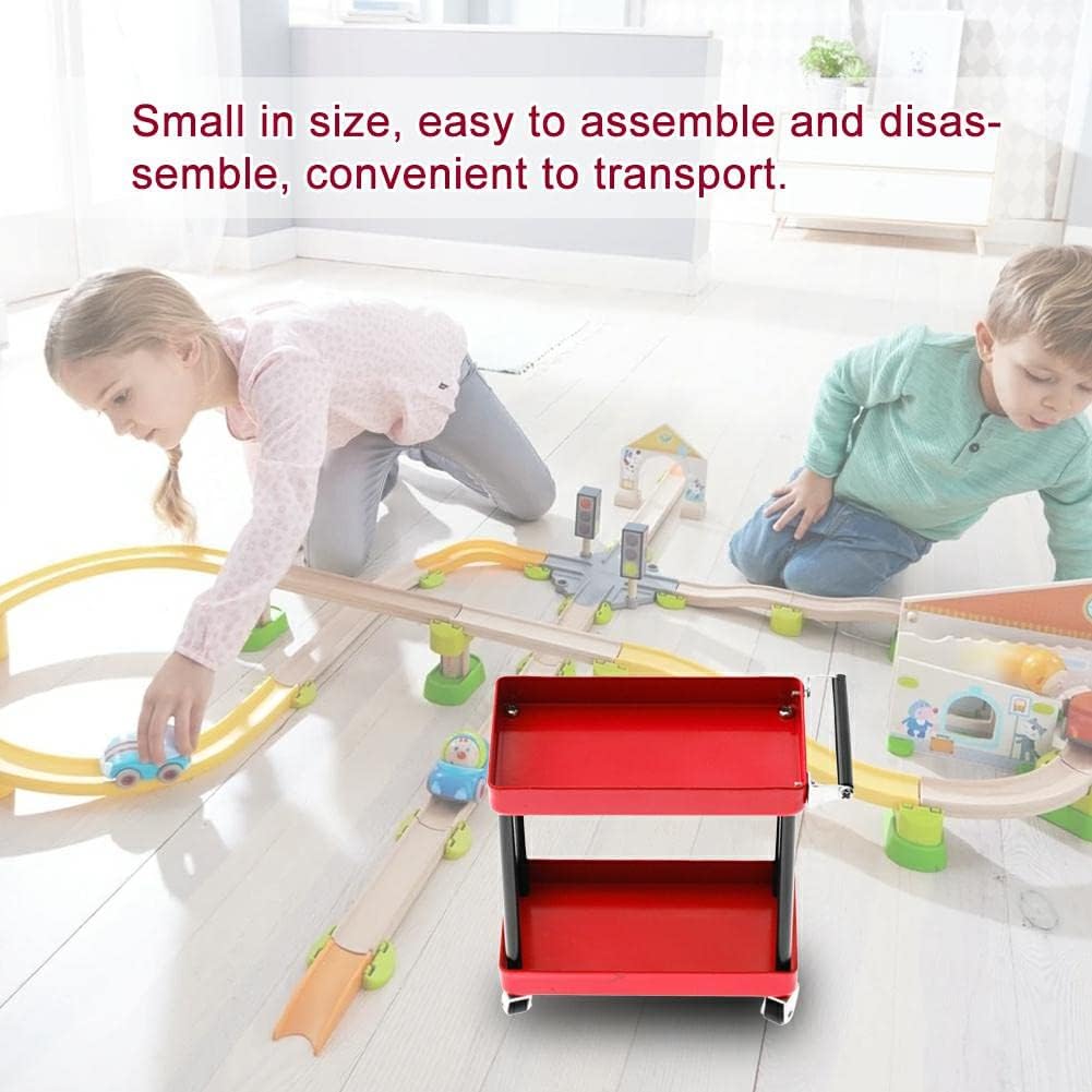Mini carrito con ruedas a control remoto de 2 niveles, carrito de almacenamiento, organizador de estanterías multiusos, estante de escritorio con