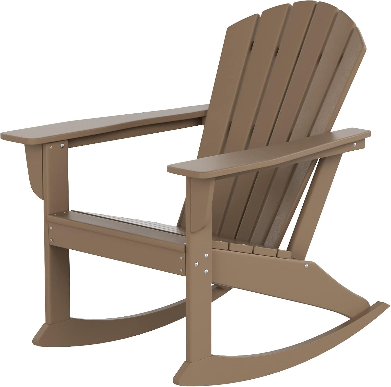 WestinTrends Dylan – Silla mecedora para exteriores, para todo tipo de clima, de madera de polietileno y concha, silla mecedora Adirondack de 350
