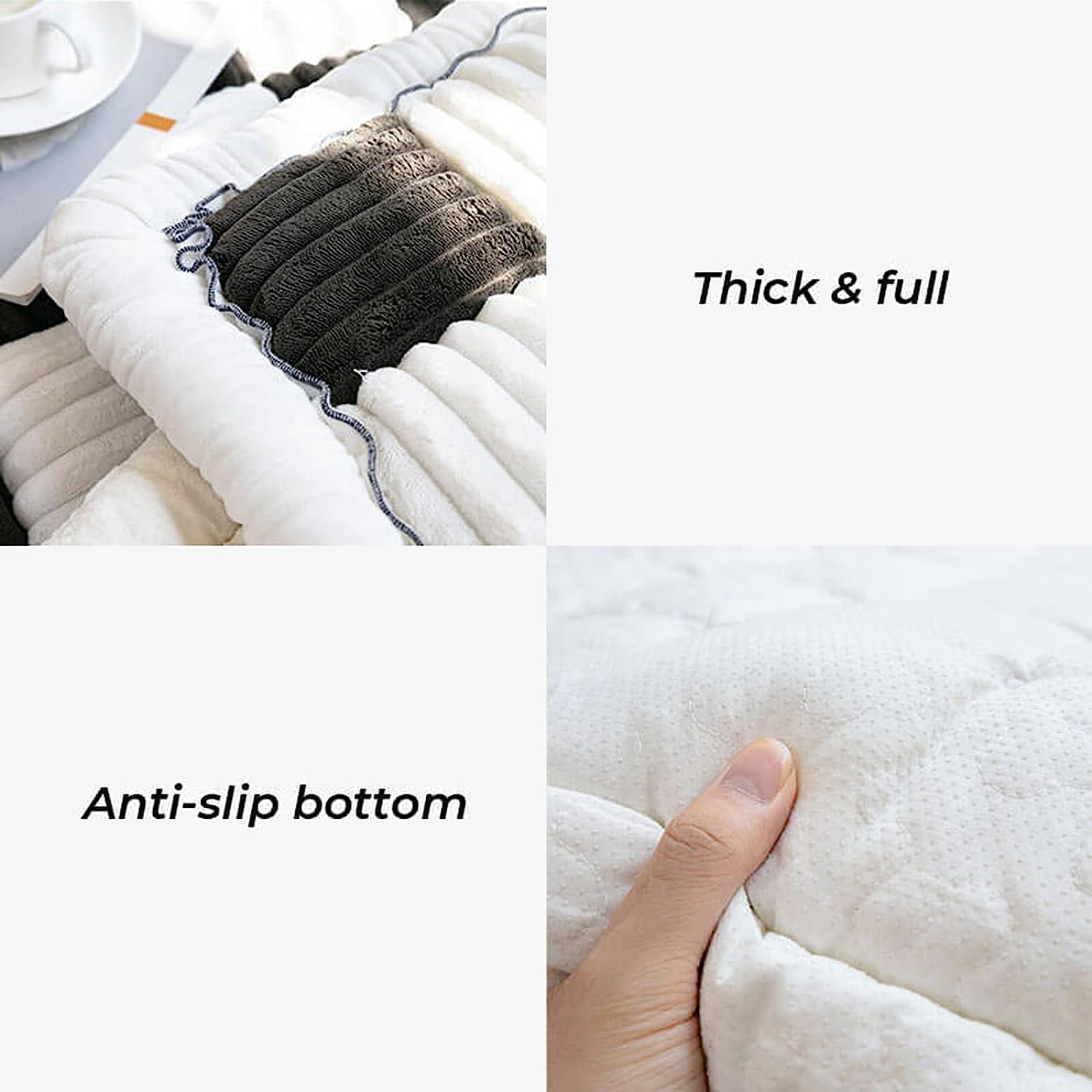 Tapete cuadrado grande de color crema para cama y sofá, funda para sofá, funda protectora de algodón elegante para jardín, lavable a máquina, color