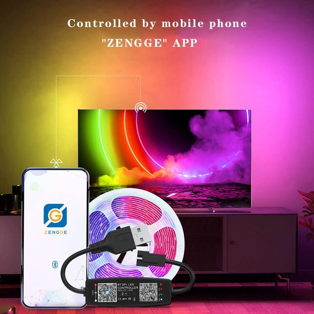 Luces LED para retroiluminación LED de TV, tira de luces LED RGB de 8.2 pies para luces de TV detrás, tira de luz LED USB para TV de 32 a 43