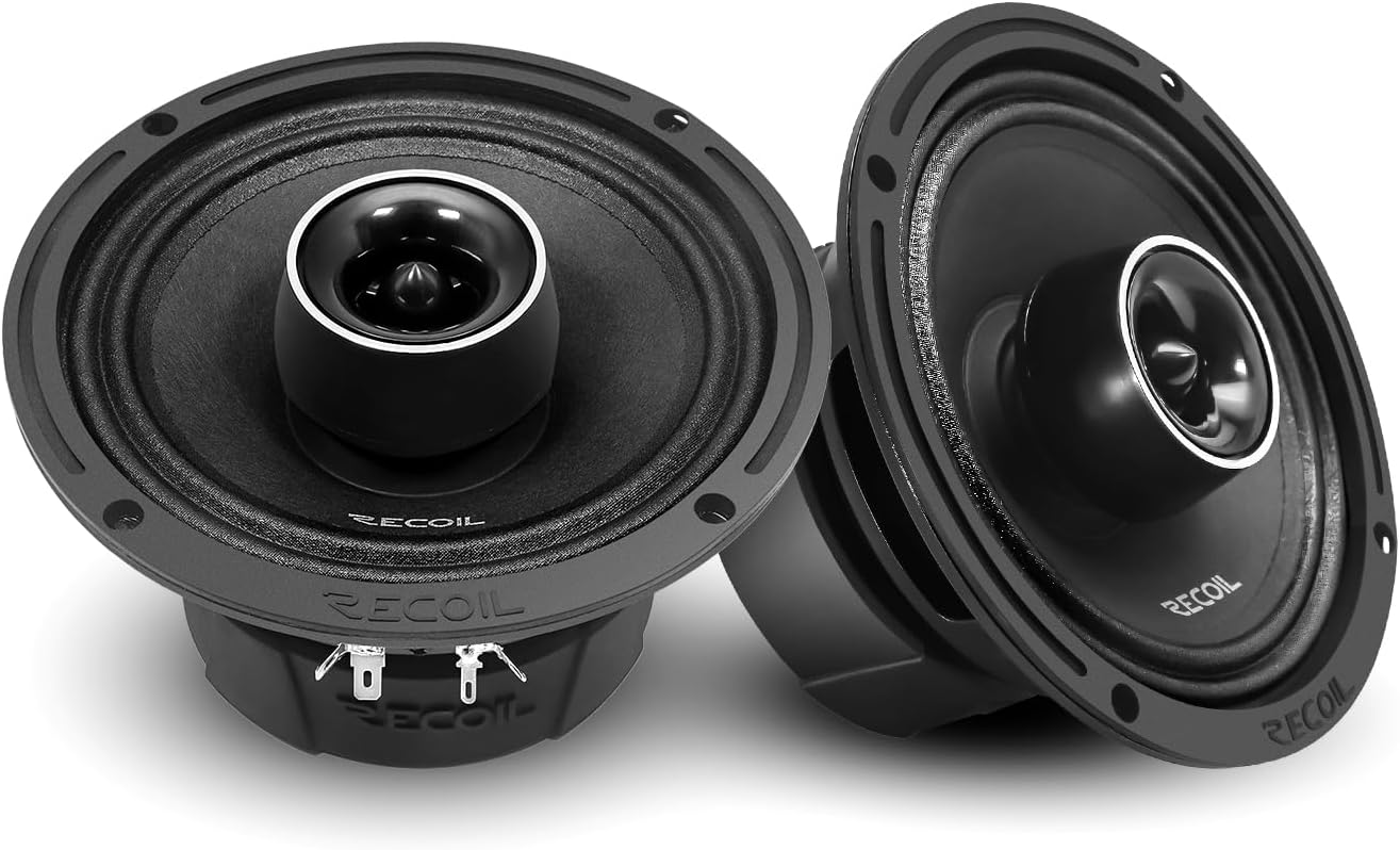 RECOIL MX65 Par de altavoces coaxiales de rango medio de 6.5 pulgadas de audio profesional de 2 vías con tweeters de bala incorporados 560 vatios
