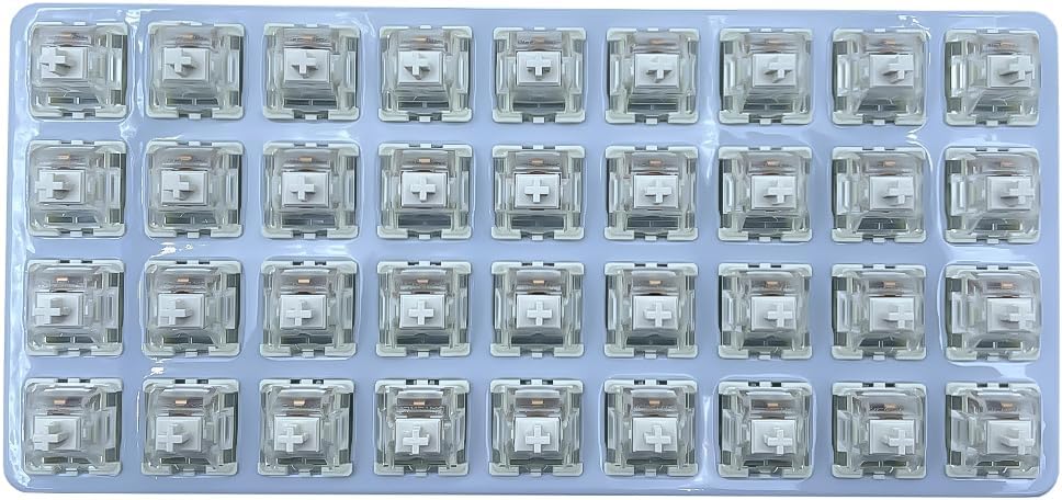 DRAOZA Gateron White Clear Pro Switches de 3 pines pre lubricados RGB G Clear Interruptores transparentes compatibles con teclado mecánico MX (72