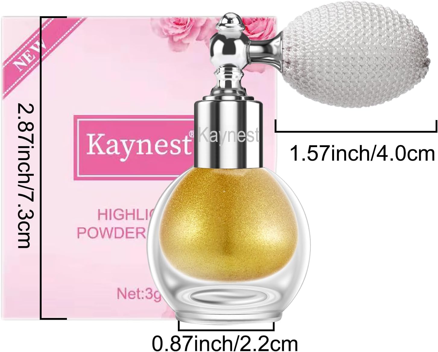 KAYNEST – Polvo brillante en aerosol, brillo corporal con purpurina facial, resaltador de alto brillo, maquillaje suelto para mujeres, cabello y