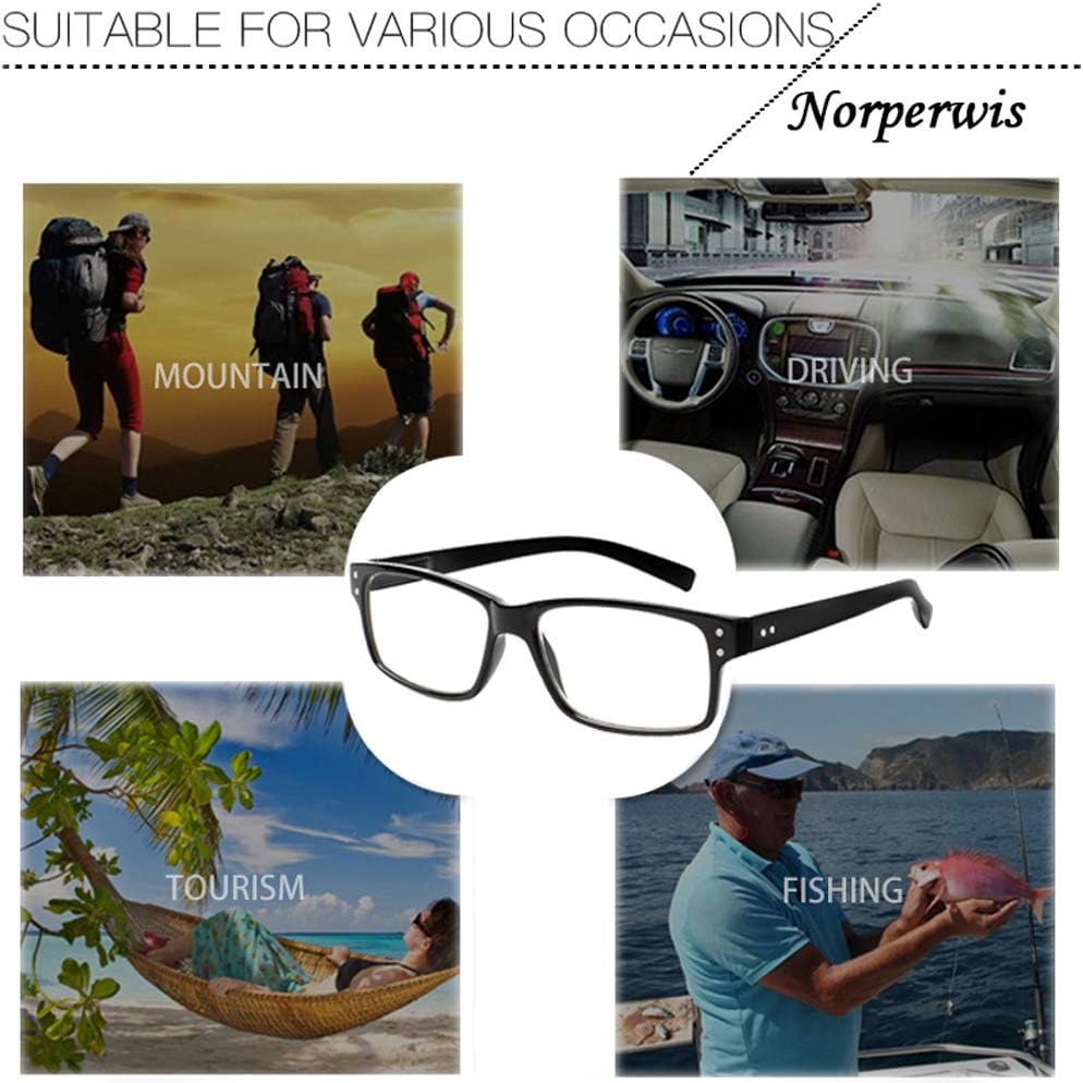 NORPERWIS Gafas de lectura con bisagra de resorte para mujeres y hombres, anteojos cuadrados con bloqueo de luz azul