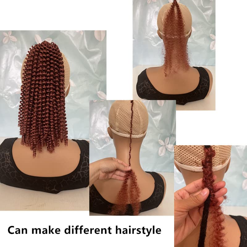 Paquete de 3 extensiones de cabello sintético con giro de resorte de 8 pulgadas, 3 paqueteslote de extensiones de cabello trenzado con rebote (8