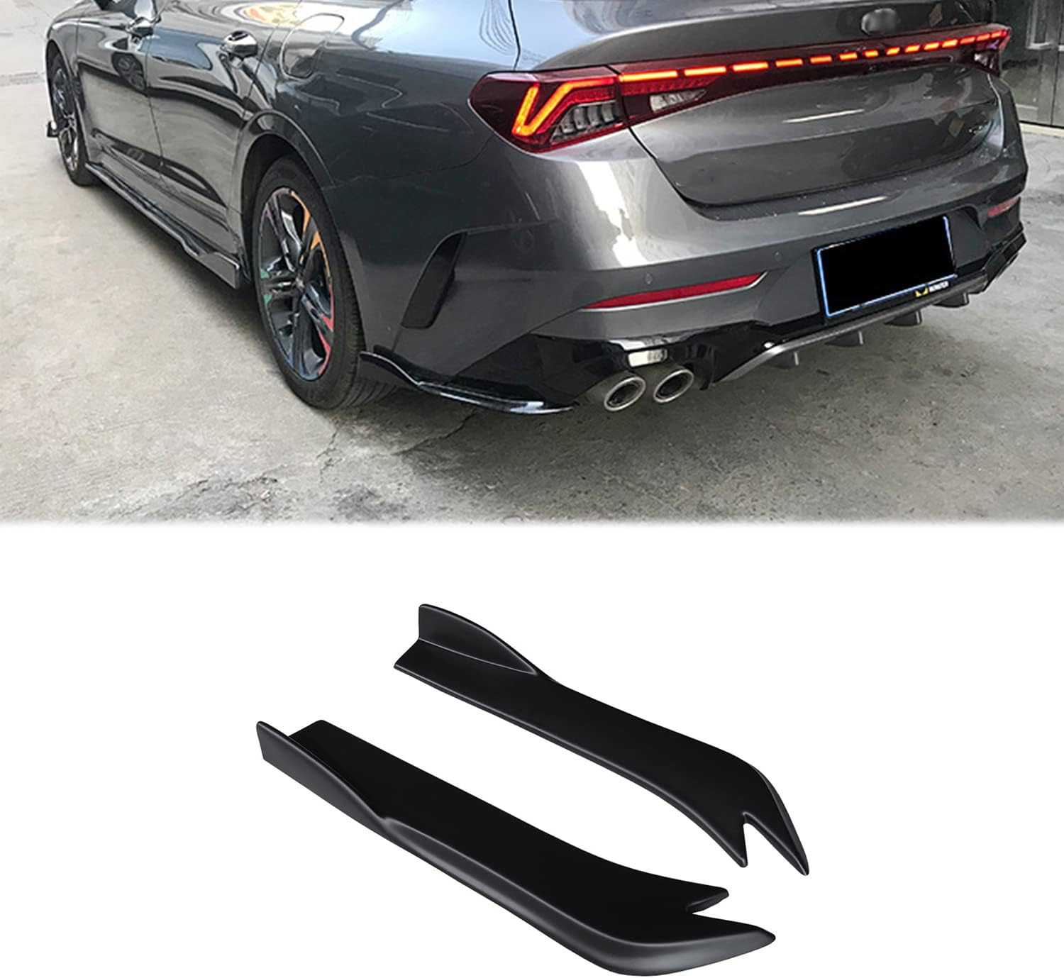 Alerón de borde de parachoques trasero para Kia K5 Optima DL3 2021 2022 2023 Protector de ángulo envolvente Accesorios Trim ABS 2 piezas negro mate
