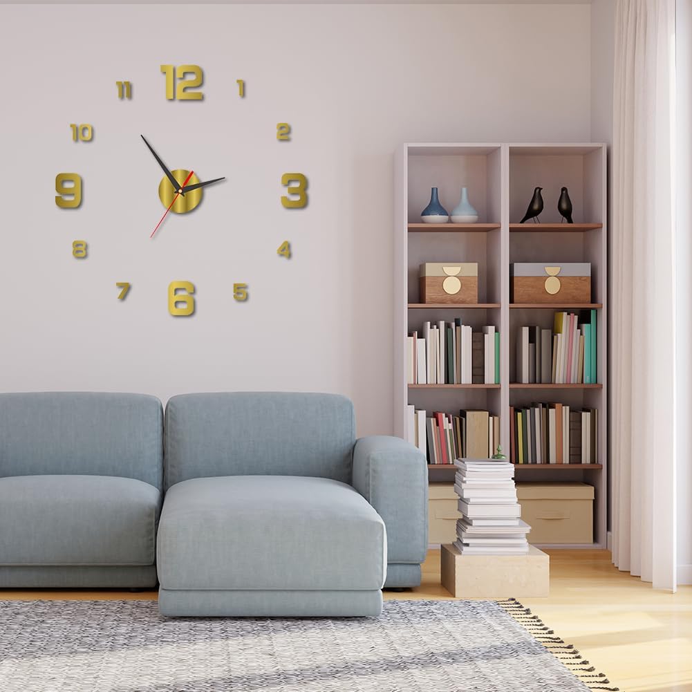 Reloj de pared silencioso de acrílico sin marco 3D con esfera luminosa para sala de estar, oficina, dormitorio, decoración moderna de la casa,