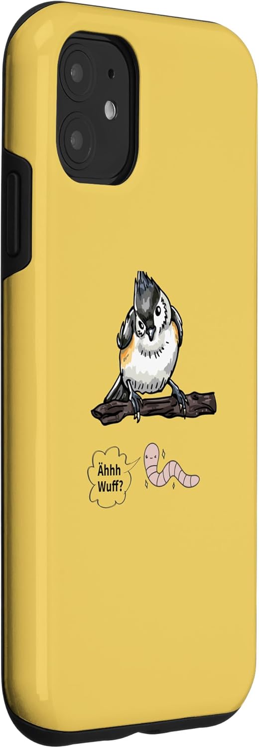 iPhone 11 Vogel und Wurm Äh Wuff Funny Animal Motifs Bird Gifts Case