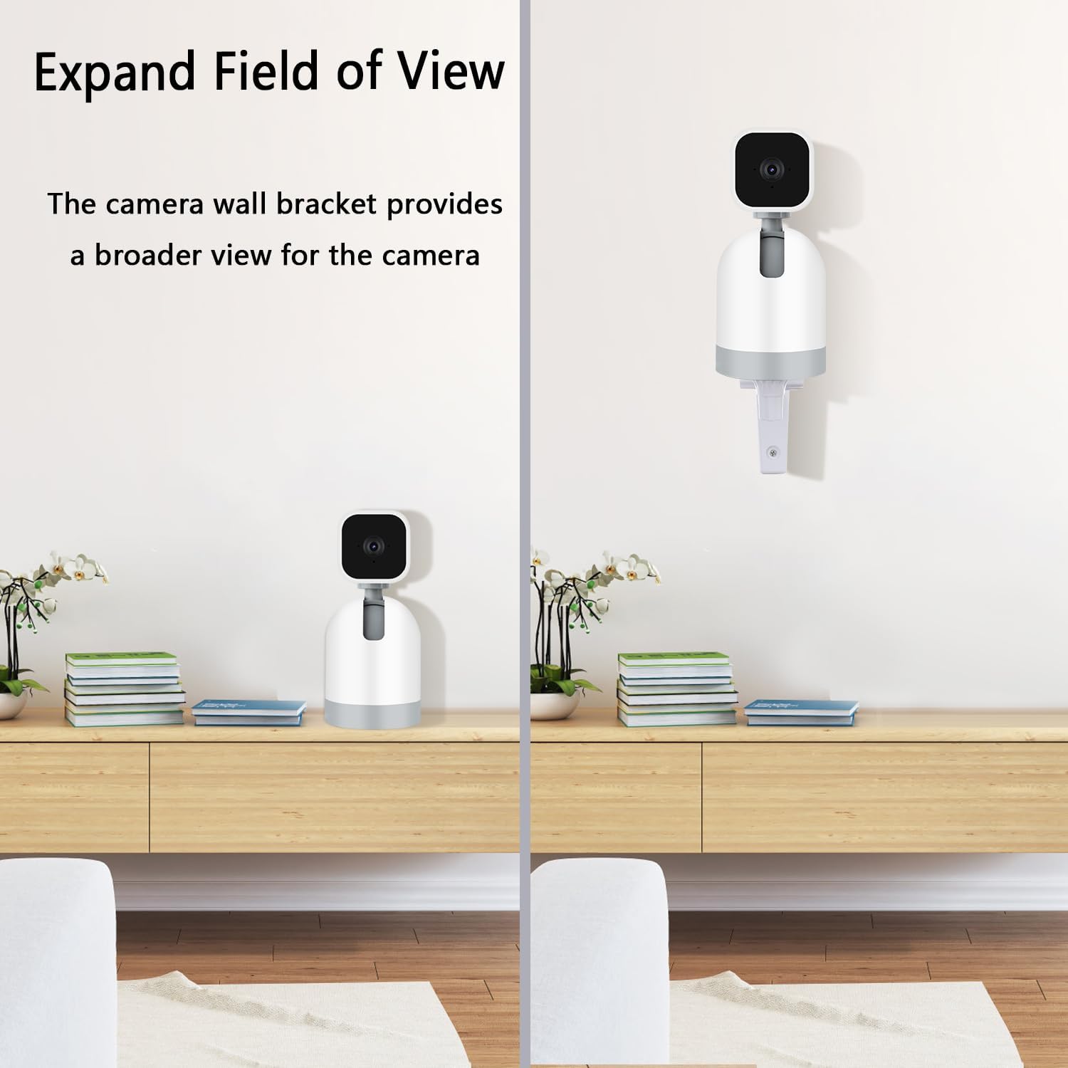 Soporte de pared para cámara compatible con Blink Mini Pan-Tilt Camera WYZE Cam Pan V3 V2 Battery Cam Pro, soporte de pared ajustable de 180 Soporte